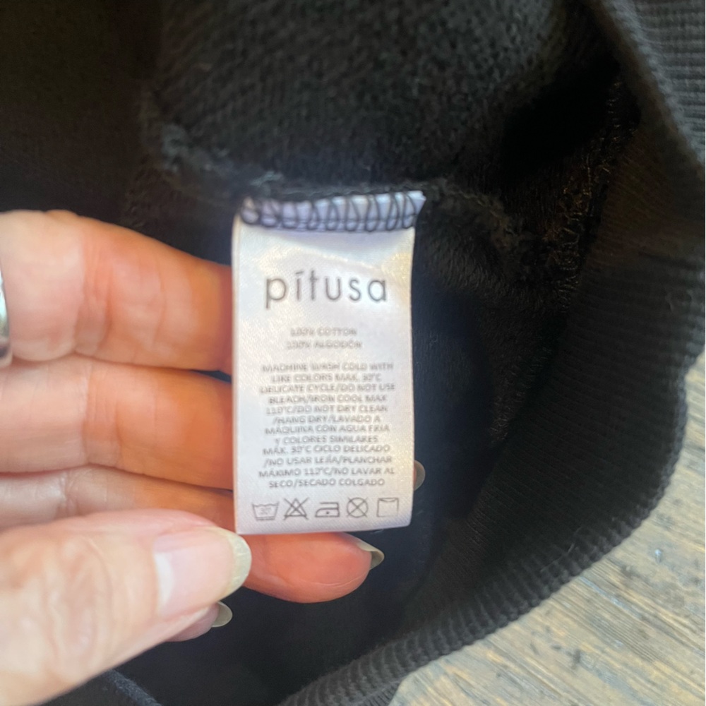 PITUSA Black‎ Cropped Sleeve Sweatshirt – Size Medium - Picture 5 of 9